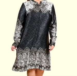 Floral Pattern Silky Tunic/Dress